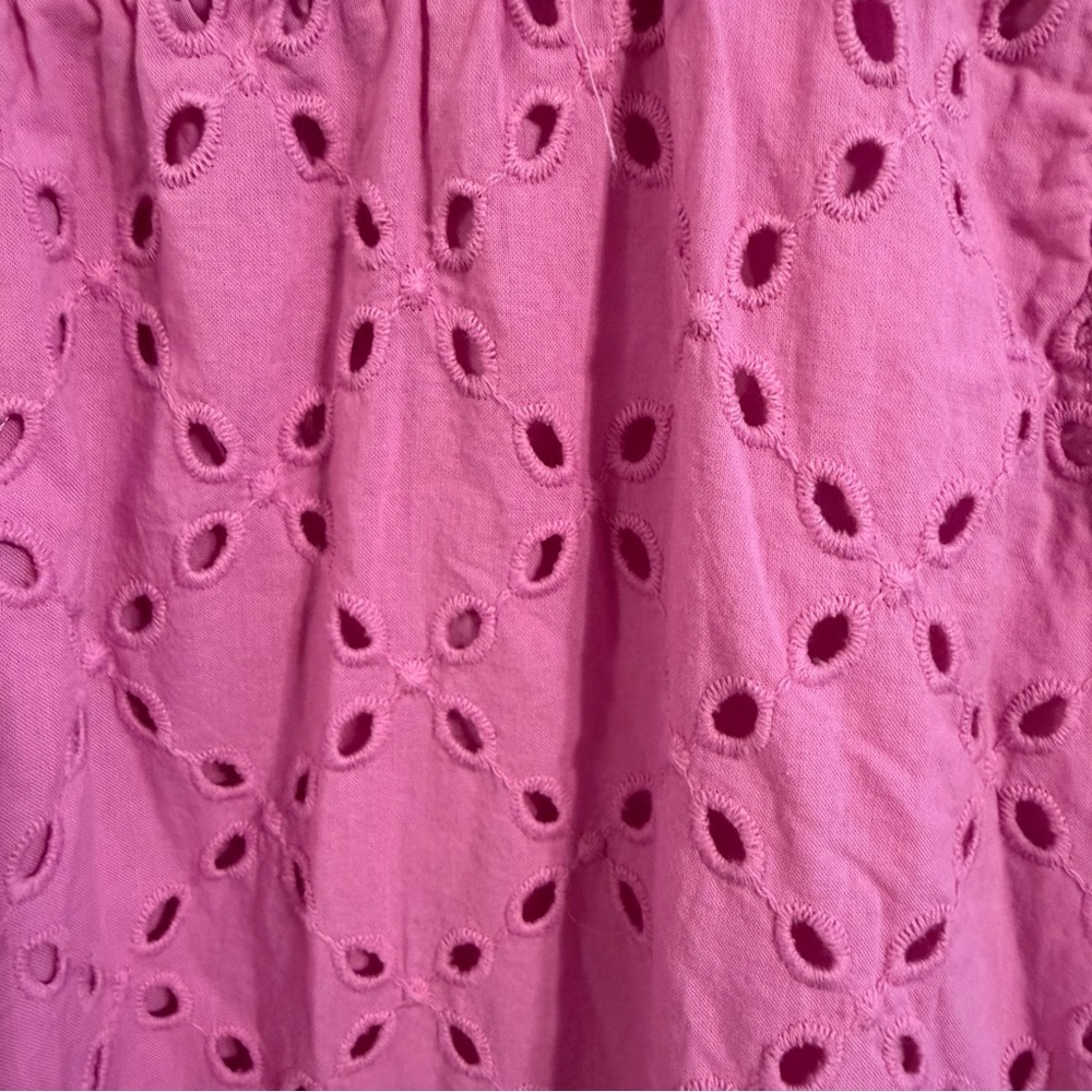Matilda Jane Pink Eyelet Ruffle Sleeve Dress Cotton Boho Feminine S - Picture 4 of 9